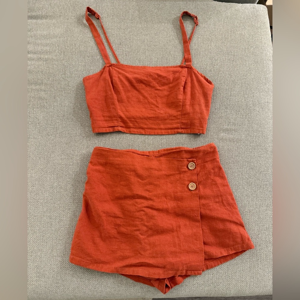 2 piece rust skort set size small